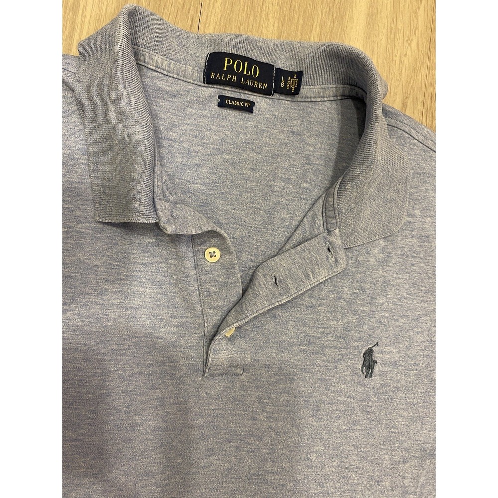 Polo Ralph Lauren‎ Mens Classic Fit Blue Polo Shirt Short Sleeve Size Large L